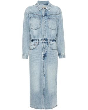Levi's Western デニムミディ丈ドレス - ブルー