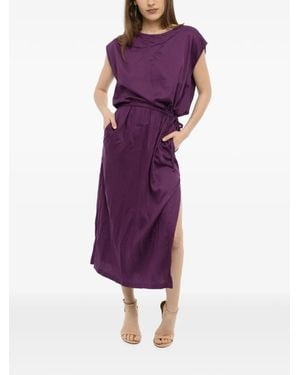 Woolrich Drawstring-Waist Midi Dress - Purple