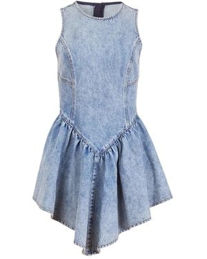 Fleur du Mal Denim Flared Dress - Blue