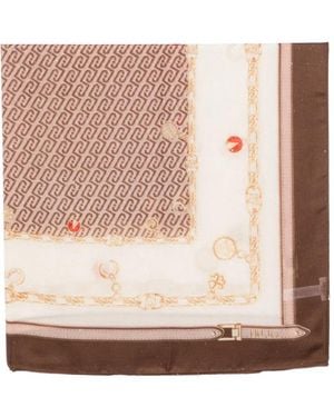 Liu Jo Logo-Print Chain-Link Scarf - Pink