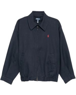 Polo Ralph Lauren Logo-Embroidered Two-Way Zip Jacket - Blue