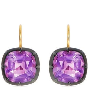 Fred Leighton Pendientes En Oro Amarillo De 18Kt Con Amatistas - Morado