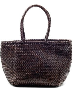 Dragon Diffusion Small Grace Basket Woven Tote Bag - Black