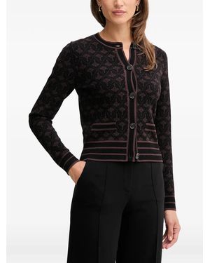 Joop! Klodi Button-Up Patterned Cardigan - Black