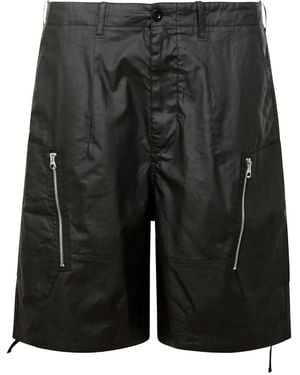 C.P. Company Zip-Pocket Linen Shorts - Black
