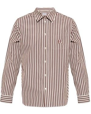 Burberry Striped Button-Down Cotton Shirt - White