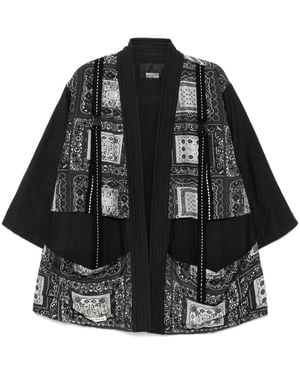 Mostly Heard Rarely Seen Fisherman Kimono Jacket - Black