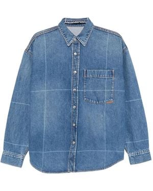 Alexander Wang Grid-pattern denim shirt - Blau