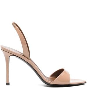Giuseppe Zanotti Sandales En Cuir Verni Lilibeth 90 Mm À Bride Arrière - Métallisé