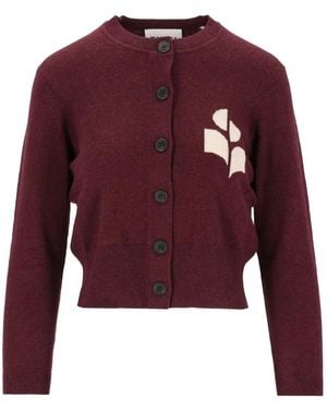 Isabel Marant Cárdigan Con Logo En Intarsia - Rojo