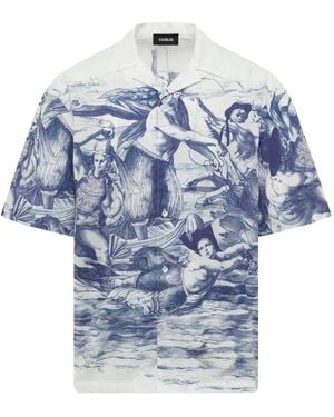 Egonlab Camicia Con Stampa Breizh - Blu
