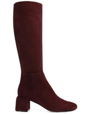 Sergio Rossi Convex Knee-High Boots - Red