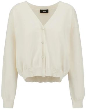 Laminar V-Neck Button-Up Cardigan - White