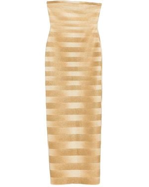 Hervé Léger Nia Strapless Maxi Dress - Metallic