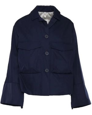 DUNO Buttoned-Up Flap-Pocket Jacket - Blue