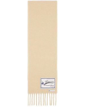 Lanvin Fringed Wool Scarf With 22 Faubourg Label - White