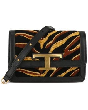 Tod's Schultertasche mit Print - Schwarz