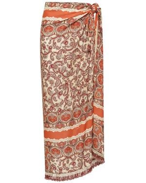 Maliparmi Sunset Paisley-Print Skirt - White