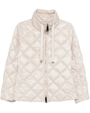 Max Mara Quilted-Design Zip-Up Jacket - White