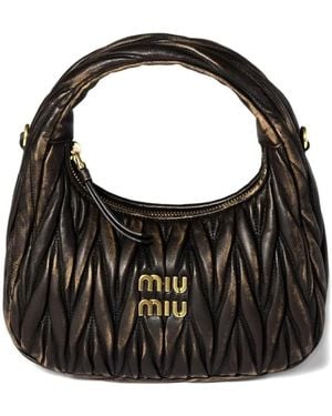 Miu Miu Wander Quilted Leather Clutch Bag - Black