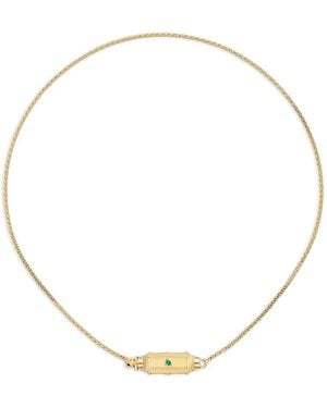 Marie Lichtenberg Micro Coco Emerald Locket Necklace - White