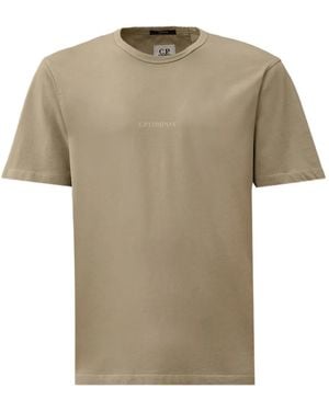C.P. Company Embroidered Logo T-Shirt - Natural