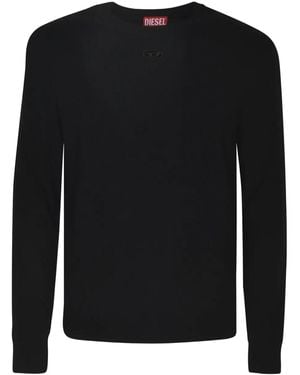 DIESEL K-Vieri Embroidered-Logo Sweaters - Black
