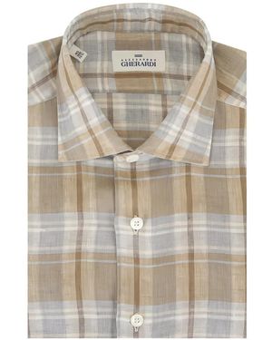 Alessandro Gherardi Plaid Linen Shirt - White