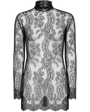 Dolce & Gabbana Chantilly-Lace Top - Grey
