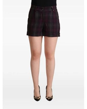 Bencivenga Pantalones Cortos A Cuadros - Negro