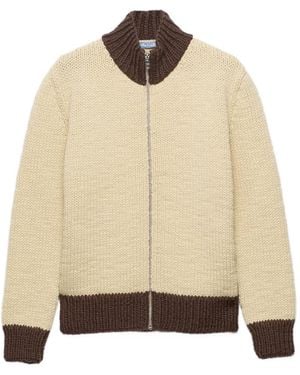 Prada Cardigan Mit Reißverschluss - Natur