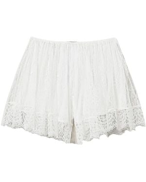 Twinset Lace-Overlay Shorts - White
