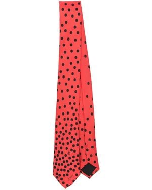 Moschino Polka-Dot Silk Tie - Red