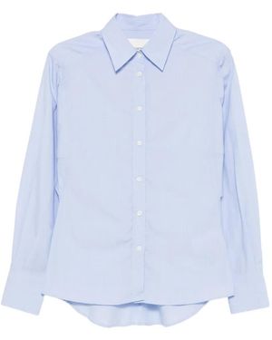 Closed Pleated-Back Cotton Shirt - Blue