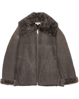 Remain Shearling Zip-Front Jacket - Brown