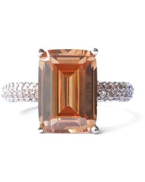 Izabel Display Mega Rectangle Ring - White