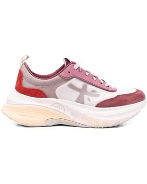 Premiata Hill 7856 Suede Panelled Trainers - Pink
