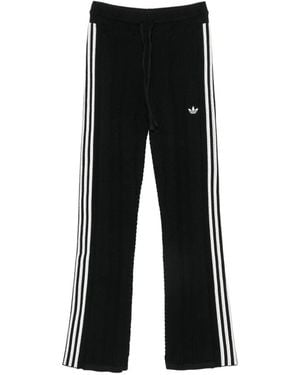 adidas Cable-Knit Side-Stripe Track Pants - Black