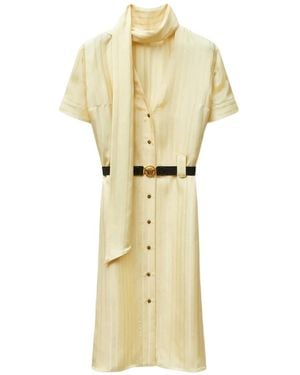 Versace Jacquard Viscose-Silk Midi Dress - Metallic