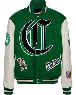 Jeff Hamilton Boston Celtics Colour-Block Bomber Jacket - Green
