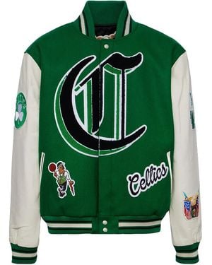 Jeff Hamilton Boston Celtics Colour-Block Bomber Jacket - Green