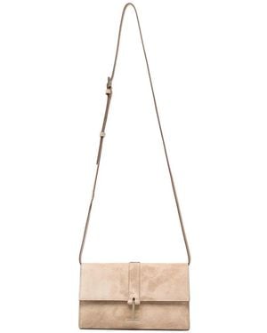 Tom Ford Kara T Twist Suede Wallet - Natural