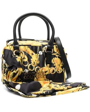 Versace Jeans Couture Baroque-Print Tote Bag - Black
