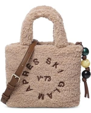 V73 Sac Porté Épaule Ski Glam À Broderies - Natural