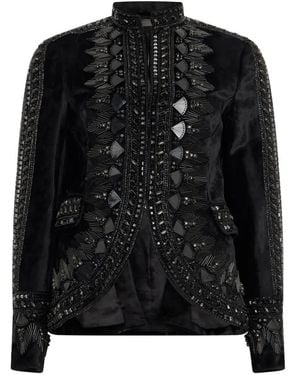 Alberta Ferretti Embroidered Bead-Embellished Jacket - Black