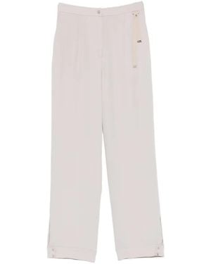 Herno Grosgrain-Detail Slit-Hem Pants - White