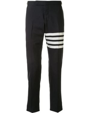 Thom Browne Pantalon À Détail 4 Bandes Signature - Noir