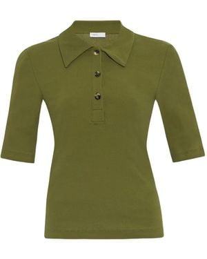 Rosetta Getty Fitted Polo Top - Green