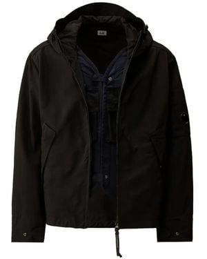 C.P. Company Twill Hooded Lens Jacket - Black