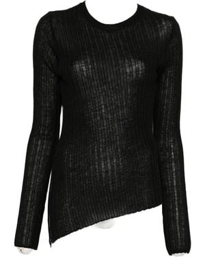 Yohji Yamamoto Gerippter Strickpullover - Schwarz